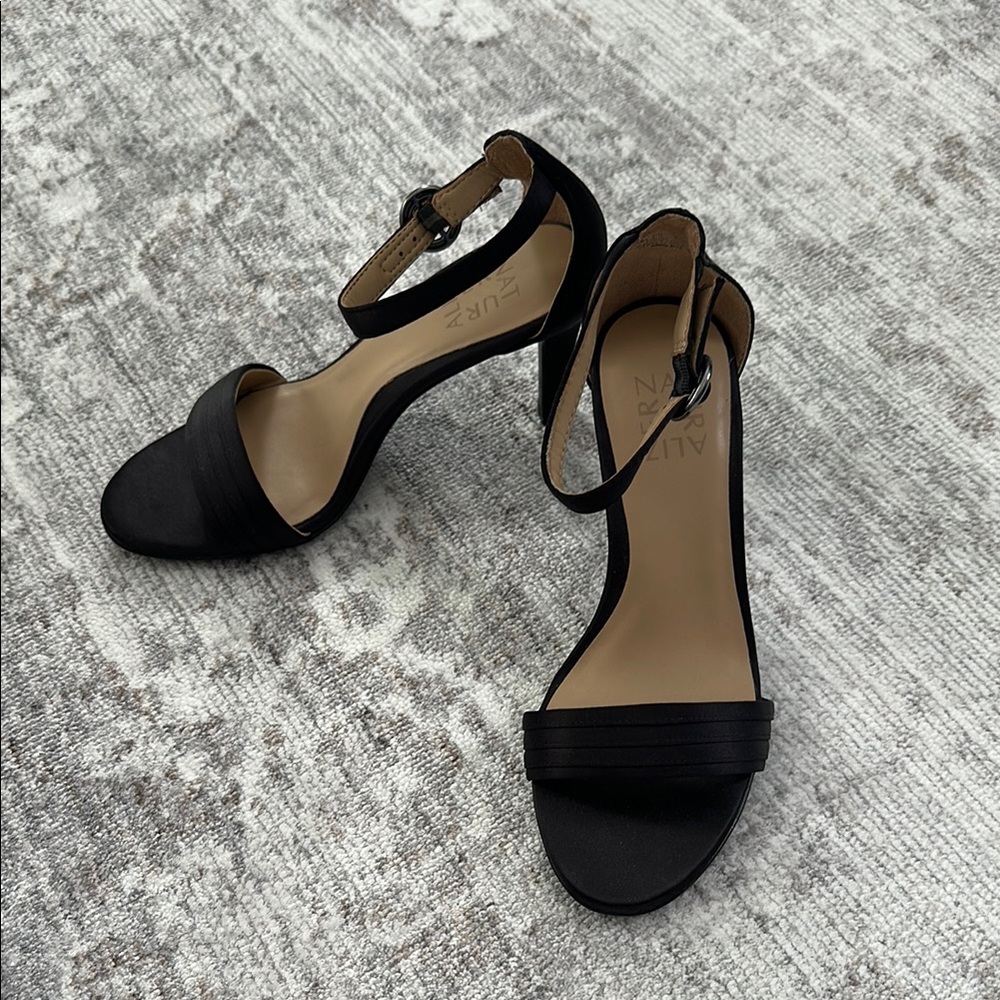 Naturalizer Black Heels with Ankle Strap
